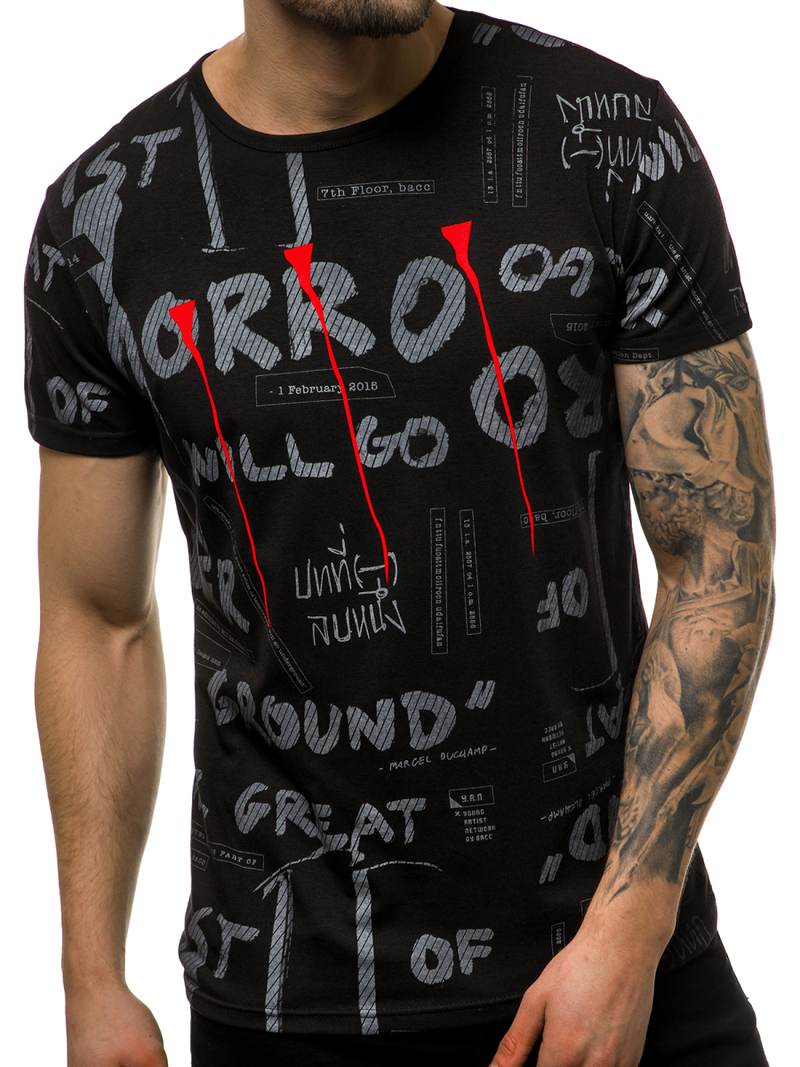 Férfi póló Fekete OZONEE JS/SS10926