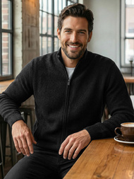 Férfi Pulóver Fekete OZONEE JS/59B3611/3