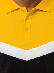 Férfi galléros póló Sárga-Fekete OZONEE O/1501Z