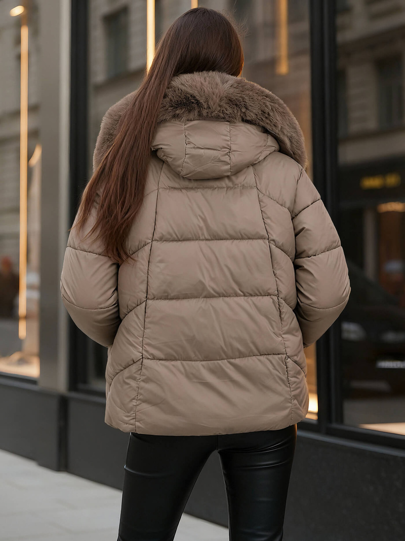 Női téli kabát sötét-bézs OZONEE O/16M9179/84