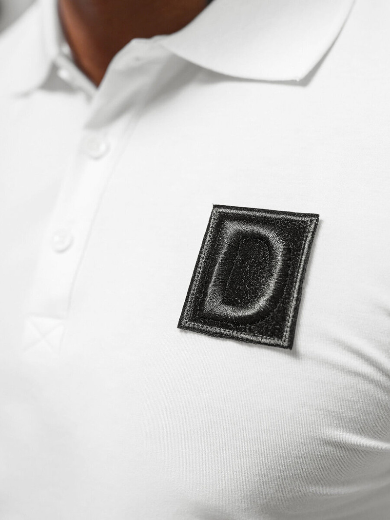 Férfi galléros póló fehér OZONEE NB/MT3105Z