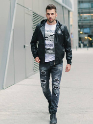 Férfi kabát fekete OZONEE N/5003/18Z