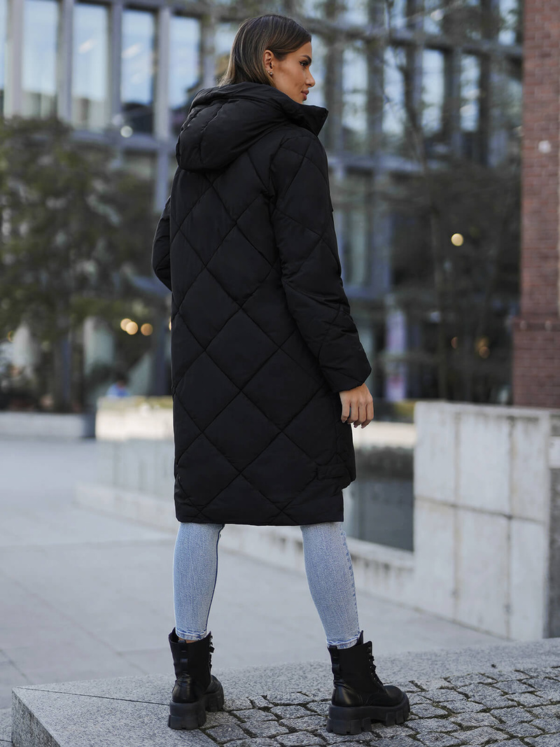 Női téli kabát fekete OZONEE JS/5M3168/392