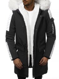 Férfi téli parka kabát fekete-fehér OZONEE N/5832